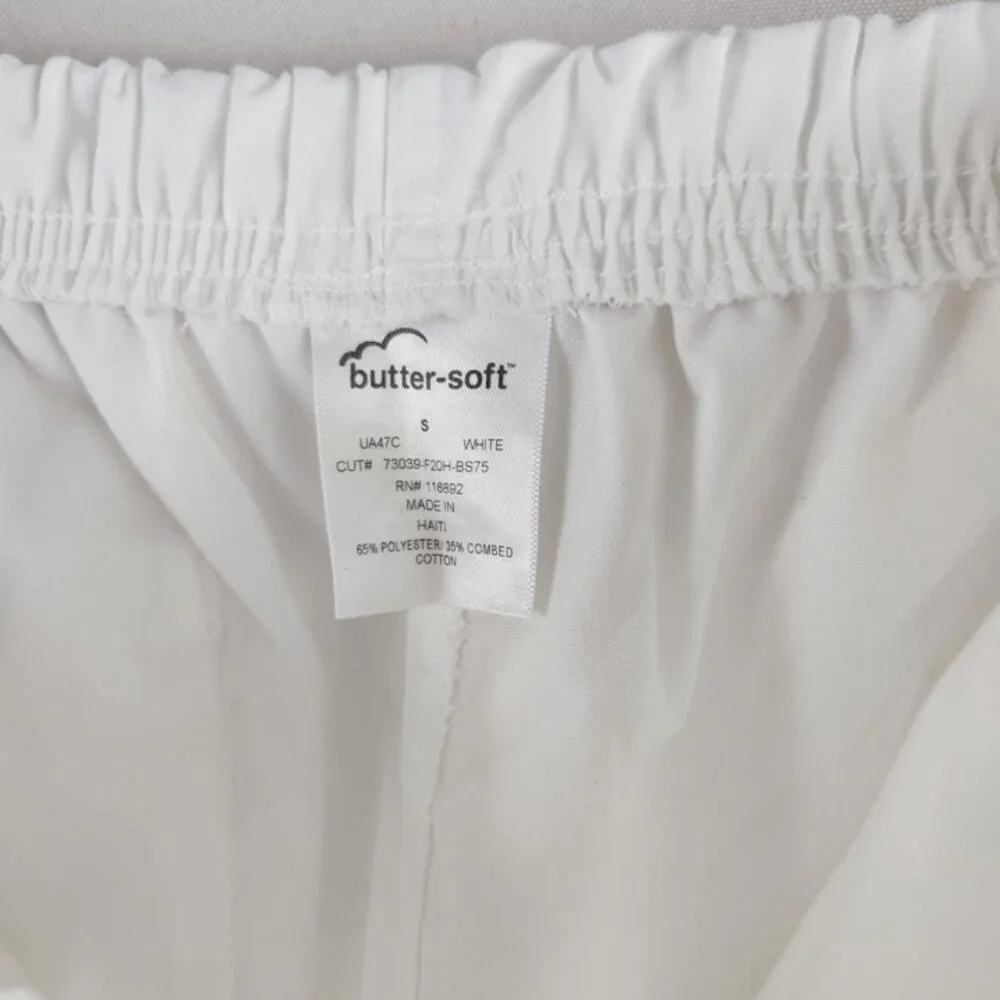 SOLD*****butter soft white scrub pants / flared leg workwear bottoms - Picture 3 of 12